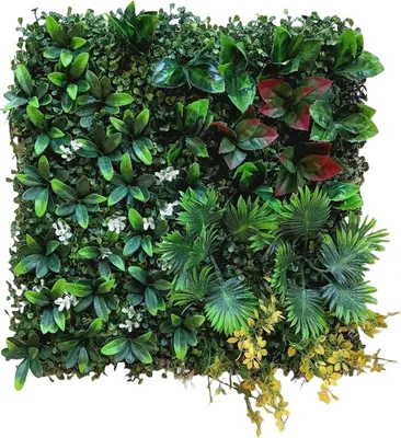 Produktbild von Kunsthecke Wandpaneel - 50x50 cm - Set 6 Stück - PE-Kunststoff - Outdoor - Hängend - Schaufenster & Ausstellung Hintergrund