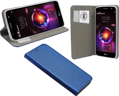 Produktbild von cofi1453® Buch Tasche "Smart" kompatibel mit LG X POWER 3 Handy Hülle Etui Brieftasche Schutzhülle mit Standfunktion, Kartenfach Blau