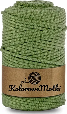 Produktbild von KoloroweMotki | Sznurek bawełniany z rdzeniem 100m 3mm Pistacja | Idealny do rękodzieła, makramy, na torebki, dywany, prac artystycznych