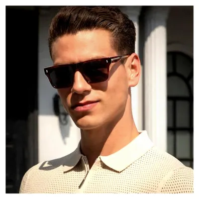 Produktbild von Quadratische Herren-Sonnenbrille mit polarisierten Gläsern für Autofahren und Outdoor-Aktivitäten, 100% UV-Schutz, modern und stilvoll