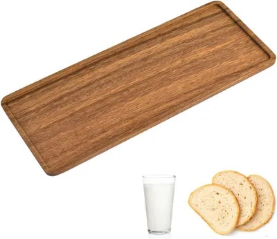 Image de Plateau en bois de noyer, dimensions 30 cm x 12 cm, décoratif, adapté aux bougies