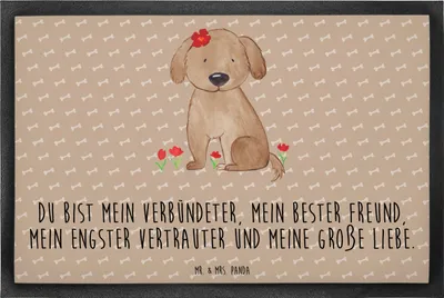 Produktbild von Mr. & Mrs. Panda fußmatte Hund Dame 60 x 90 cm - Hundeglück - Geschenk, Türvorleger, Verliebt, Flauschig, Liebe, Schmutzmatte, Hunde, Bodenvorleger, Schmutzfangteppich