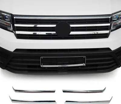 Zdjęcie produktu dla Listwy osłony chłodnicy Listwy osłony chłodnicy do VW Crafter 2017-2025 stal nierdzewna srebrna 4szt