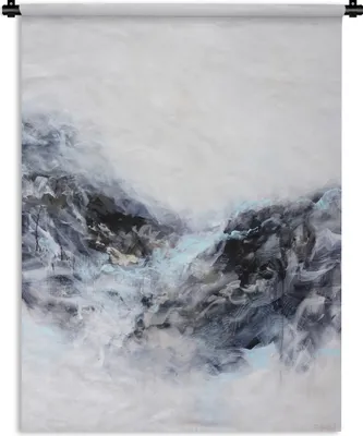 Produktbild von MuchoWow® Wandteppich Wandbehang Schwarz - Weiß - Farbe - Abstrakt 150x200 cm Tapisserie Dekoration Wandtuch - Wandaufhängung - Moderner