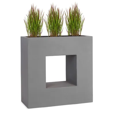 Produktbild von PFLANZWERK® Hochbeet Pflanzkübel VISTA 66cm GRAU Premium Blumenkübel Fiberglas Lotus-Effekt Fiberglas - Frostbeständig - Handgefertigt -