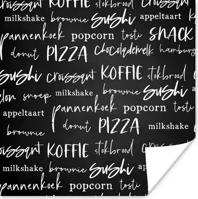 Produktbild von MuchoWow® Poster Küche - Lebensmittel - Muster 75x75 cm - Wand Dekoration