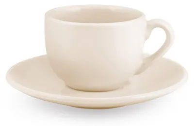 6 Tazzine Caffè mit Untertasse, Keramik, Elfenbein, 100 ml