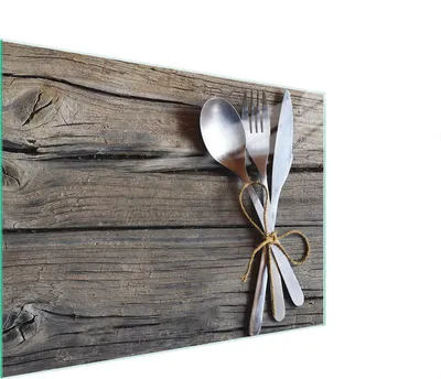 Produktbild von Schneidebrett Herdabdeckplatte Multiglasschneidplatte 30x22 cm Holz Besteck