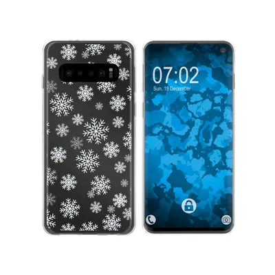 Produktbild von PhoneNatic Case kompatibel mit Samsung Galaxy S10 Silikon-Hülle X Mas Weihnachten Schneeflocken M2