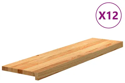 Produktbild von Treppenstufen 12 Stk. Hellbraun 100x30x2 cm Massivholz Eiche