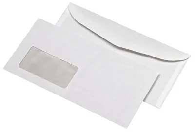 Image de mayer-network 30007488 Enveloppes avec fenêtre (114x229 mm), gommées, 75 g/qm, 1.000 pièces