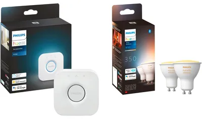 Produktbild von Philips HUE White Ambiance GU10 + Bridge, LED-Lampe, (Doppelpack