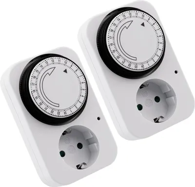 Produktbild von 2er-Pack - Analoge Zeitschaltuhr für Innen McPower "AZ-41", 15 Minuten Takt einstellbar, Dauerbetrieb möglich