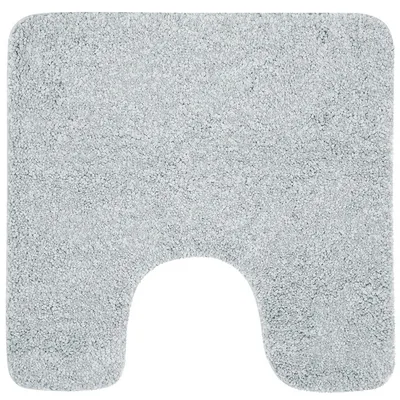 Produktbild von Spirella Badteppich Badematte Duschvorleger Mikrofaser Hochflor | flauschig | rutschhemmend | Gobi | geeignet für Fußbodenheizung | 55x55 cm mit WC Ausschnitt | Hellgrau