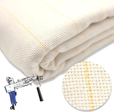 Productafbeelding van Tufting-stof, met duidelijke lijnen, duurzame polyester-katoenmix, tufting-stof type A, 1,5 x 4 meter