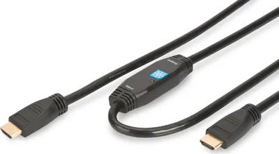 Produktbild von Digitus HDMI High Speed Anschlusskabel, mit Verstärker, 30 m, HDMI Typ A (Standard), HDMI Typ A (Standard), 1920 x 1200 Pixel, 3D, Schwarz