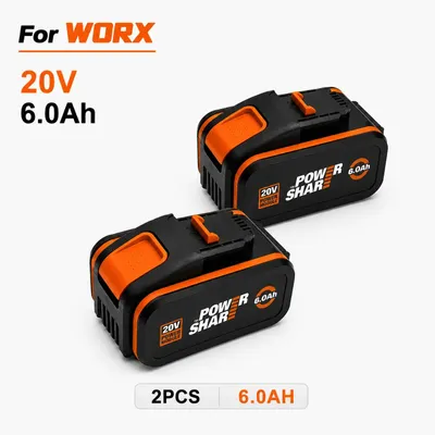 Immagine prodotto di Set di batterie ricaricabili - WA3553 - 2 x 6000 mAh - 20 V - Litio-Ioni - Batteria di ricambio - Per utensili elettrici senza fili