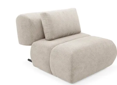 Produktbild von Masseno Polstersessel ATOMO, Modern Loungesessel ergonomisch, Velours-Stoff Beige