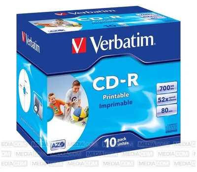 Produktbild von VERBATIM CD-R AZO 700MB 52x 10er JewelCase bedruckbar