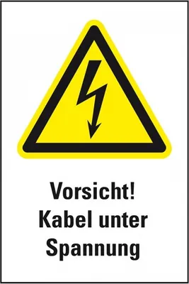 Produktbild von Dreifke® Schild I Warn-Kombischild Vorsicht! Kabel unter Spannung, Kunststoff...