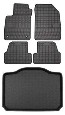 Productafbeelding van Rubberen automatten + kofferbakmat voor Chevrolet Trax vanaf 2013 – 5-delig, zwart, op maat – Wielganizator SolidPRO