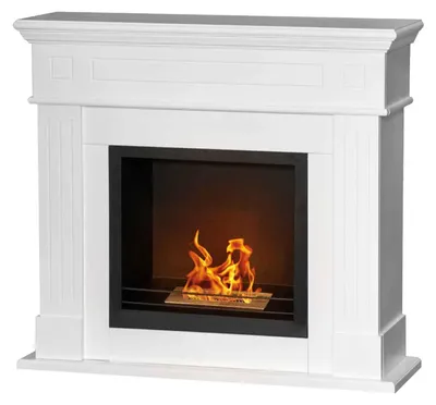 Immagine prodotto di Cambridge - Camino a bioetanolo da terra in legno 110x37xH102 cm, colore bianco