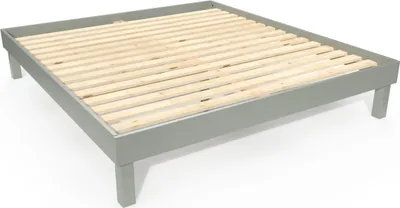 Productafbeelding van Queensize bed, 180x200 cm, massief hout, comfortabel - grijs