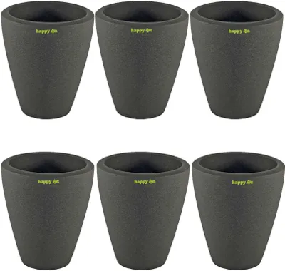 Produktbild von Set6 6 Keramik Blumentopf Rhodos für Orchideen anthrazit H 17 cm