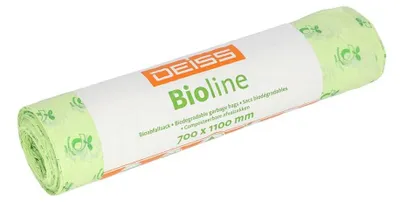 Produktbild von 25x DEISS Biomüllsäcke 120 Liter, 06070, 100% Kompostierbar - Rolle / 120 Liter | Rolle (10 Stück)
