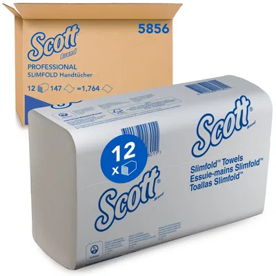 Produktbild von Scott weiße Papierhandtücher 5856, 1-lagig, Papierhandtuch, 12x147