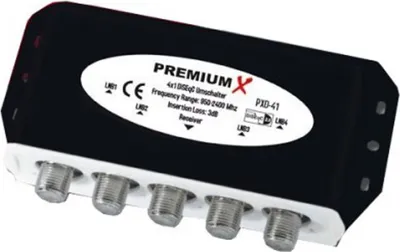 Produktbild von PremiumX PXD-41 DiSEqC Schalter 4/1 Umschalter Satellitenweiche SAT TV Switch