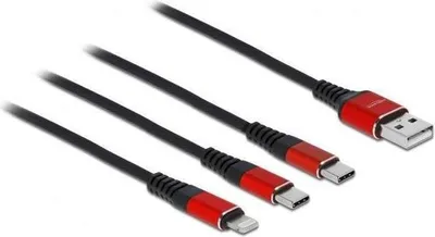 Obrázok produktu pre DeLOCK 86708, 0,3 m, USB A, USB 2.0, Čierna, Červená