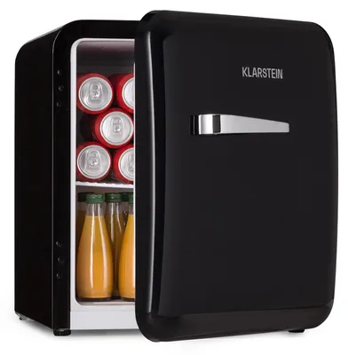 Image de Klarstein Mini Frigo de Chambre pour Boissons, Petit Frigo Silencieux, Design Vintage, Mini Bar Intérieur, Bières, Petit Refrigerateur Camping, Bureau, Dégivrage Manuel, Frigo Cosmetique, 0-10°C, 48L