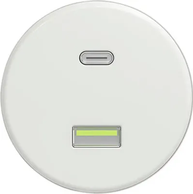 Obrázek produktu pro Zásuvka KLIKLAP USB A+C v barvě keramická bílá (bez rámečku)