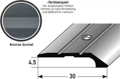 Produktbild von Abschlussprofil / Abschlussleiste "Maryville", 4,5 mm Einfasshöhe, Aluminium eloxiert, gebohrt-bronze dunkel-900-gebohrt