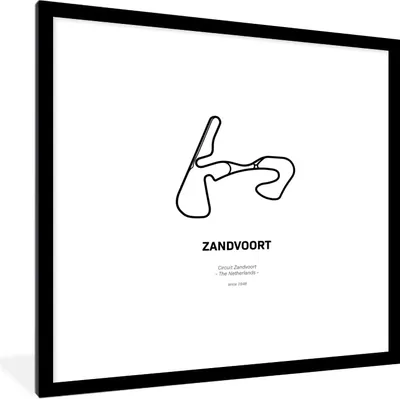 Produktbild von MuchoWow® Gerahmtes Poster Rennstrecke - Zandvoort - Formel 1 40x40 cm - Poster mit Schwarzem Bilderrahmen Wandposter Rahmen Foto Bilder - Poster - Plakat im Rahmen