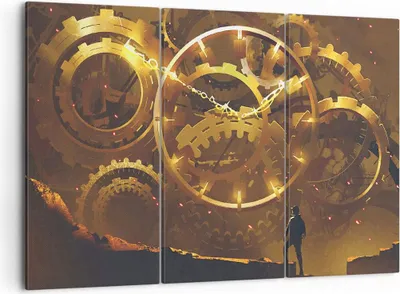 Produktbild von Bild auf Leinwand - Leinwandbild - Mechanismus Zahnrad - 105x70cm - Wand Bild - Wanddeko - Leinwanddruck - Bilder - Kunstdruck - Wanddekoration - Leinwand bilder - Wandkunst - CE105x70-3898