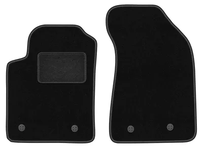 Produktbild von Velours-Fußmatten Vorne passend für Lancia Delta III (Schrägheck, Bj. 2008-2014) –  schwarz, passgenau, mit Befestigungen set 2 Stk. - STANDARD