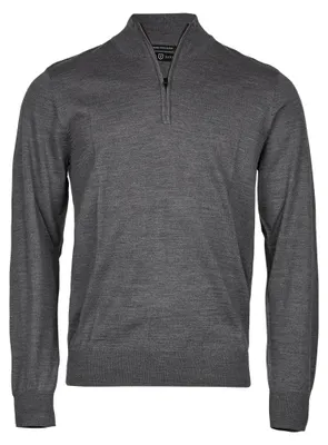 Produktbild von Tee Jays - Pullover mit halbem Reißverschluss für Herren LT1637 (M) (Grau meliert)