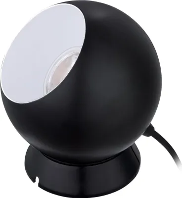 Produktbild von EGLO Tischlampe Petto 1, runde Nachttischlampe mit Lampenschirm, Kugel Tischleuchte aus Metall, Kugellampe inkl. GU10, warmweiß, 13,5 cm