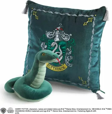 Produktbild von Harry Potter - Wappen Kissen mit Plüschfigur - Slytherin
