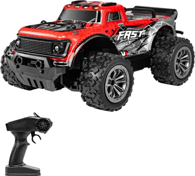Obrázek produktu pro Dálkově ovládané auto, 2,4 GHz, 1/20 terénní dálkové ovládání, krátký nákladní vůz, 25 km/h rychlé terénní auto s LED světlem, plně proporcionální plynová páka