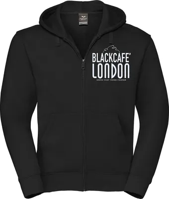 Produktbild von Black-Cafe London Classic Zip Hoodie, schwarz/weiß, S