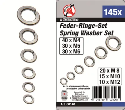 Produktbild von KRAFTMANN 88140 Federringe-Sortiment, 145-tlg.