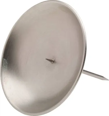 Produktbild von Ø8cm Kranzteller Messing Vernickelt Matt Kerzenhalter mit Dorn Kerzenteller