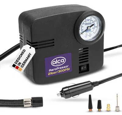 Obrázok produktu pre alca® Kompresor 12 V, 21 bar, mini elektrická vzduchová pumpa, napájanie zo zapaľovača