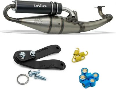 Zdjęcie produktu dla LeoVince kompletny system aluminiowy czarny MBK NITRO / do YAMAHA AEROX 50/KAT (chłodzony cieczą)/R/R NAKED
