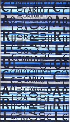 Produktbild von CARLO COLUCCI Strandtuch Matteo | 100 x 180 cm | 100 % Baumwolle | Jacquard | 500 g/m² | garngefärbt | Kontrast-Rückseite | Blau-Hellblau