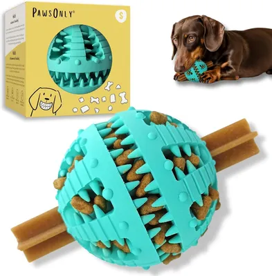 Productafbeelding van Voerbal voor honden - intelligentiespeelgoed - klein - blauw - natuurlijk rubber