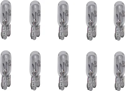 Produktbild von Glassockellampe, 10er Set, 1,2 Watt, 12 V, T5 W2X4,6D, Autolampen, Tacho
